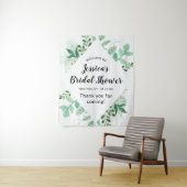 Tenture Bienvenue à la douche nuptiale botanique de feuill (En situation)