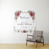 Tenture Bienvenue à la élégante réception de mariage flora (En situation)