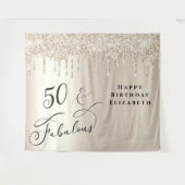 Tenture Bienvenue à la fête d'anniversaire de 50 ans Gold (Devant (Horizontal))