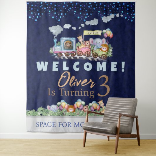 Tenture Bienvenue à la grande fête (En situation)