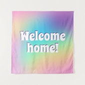 Tenture Bienvenue à la maison ! Pastel Rainbow (Devant)