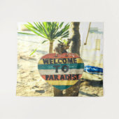 Tenture Bienvenue à la plage océan paradis (Devant (Horizontal))