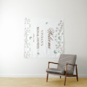 Tenture Bienvenue à la réception de mariage élégante flora (En situation (horizontale))