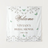 Tenture Bienvenue à la réception de mariage élégante flora (Devant)
