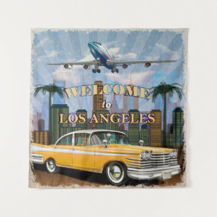 Tenture Bienvenue à l'affiche rétro de Los Angeles.