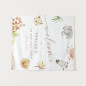 Tenture Bienvenue à l'anniversaire des animaux de la jungl (Devant (Horizontal))