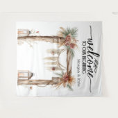 Tenture Bienvenue à notre début - Rustic Mariage Contexte (Devant (Horizontal))