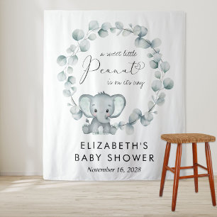 Tenture Bienvenue au Baby shower Eléphant Cute Eucalyptus
