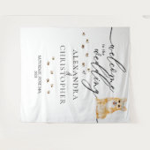 Tenture Bienvenue au Chien Corgi mariage (Devant (Horizontal))