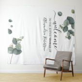 Tenture Bienvenue au mariage de verdure d'eucalyptus (En situation (horizontale))