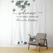 Tenture Bienvenue au mariage de verdure d'eucalyptus (En situation)