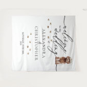 Tenture Bienvenue au mariage du chien Cavapoo marron (Devant (Horizontal))