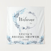 Tenture Bienvenue au mariage élégant avec monogramme et fl (Devant)