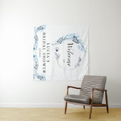 Tenture Bienvenue au mariage élégant avec monogramme flora (En situation (horizontale))