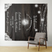 Tenture Bienvenue au mariage en bois rustique d'Oak Ridge  (En situation (horizontale))