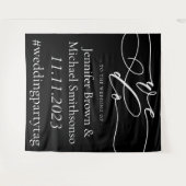 Tenture Bienvenue au mariage simple nous faisons noir (Devant (Horizontal))