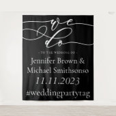 Tenture Bienvenue au mariage simple nous faisons noir (Devant)