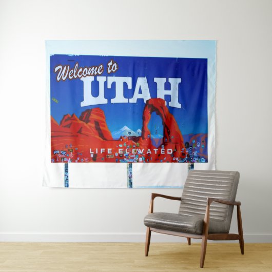 Tenture Bienvenue au panneau Utah (En situation (horizontale))