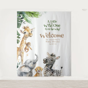 Tenture Bienvenue au Safari Jungle pour la Baby Shower des