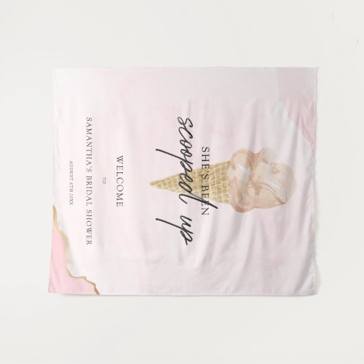 Tenture Bienvenue au Shower de Mariage de Glace à l'Eau (Devant (Horizontal))