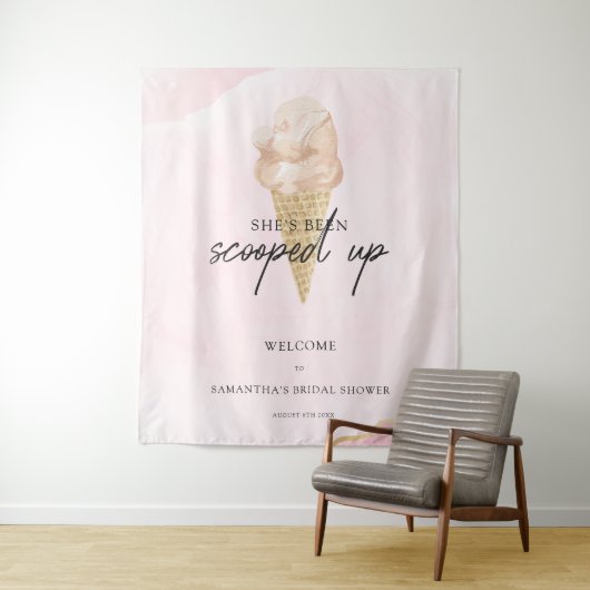 Tenture Bienvenue au Shower de Mariage de Glace à l'Eau (En situation)