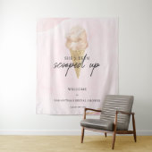 Tenture Bienvenue au Shower Mariage Crème Glacée Aquarelle (En situation)