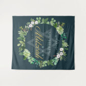 TENTURE BIENVENUE BAR MITZVAH AQUERELLE FEUILLES VERTES ÉT (Devant (Horizontal))