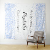 Tenture Bienvenue bébé bleu blanc Quinceanera (En situation (horizontale))