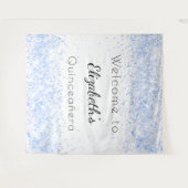 Tenture Bienvenue bébé bleu blanc Quinceanera (Devant (Horizontal))