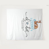 Tenture Bienvenue Bébé Cerf Shower Nuage Bleu (Devant (Horizontal))