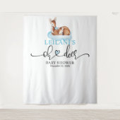 Tenture Bienvenue Bébé Cerf Shower Nuage Bleu (Devant)