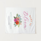 Tenture Bienvenue bébé en fleurs - Bienvenue à la baby sho (Devant (Horizontal))