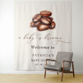 Tenture Bienvenue Bébé est en train de brasser du café Sig (En situation)