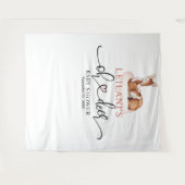 Tenture Bienvenue Bébé Fille Baby Shower Fond de Nuage Ros (Devant (Horizontal))