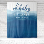 Tenture Bienvenue Bébé Shower Fond Dégradé Bleu