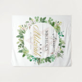 TENTURE BIENVENUE COURONNE DE FEUILLES OR VERT ÉTOILE BAR  (Devant (Horizontal))