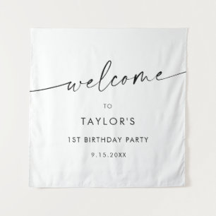 Tenture Bienvenue d'anniversaire minimaliste KAIA