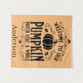 Tenture Bienvenue dans notre patch citrouille personnalisé (Devant (Horizontal))