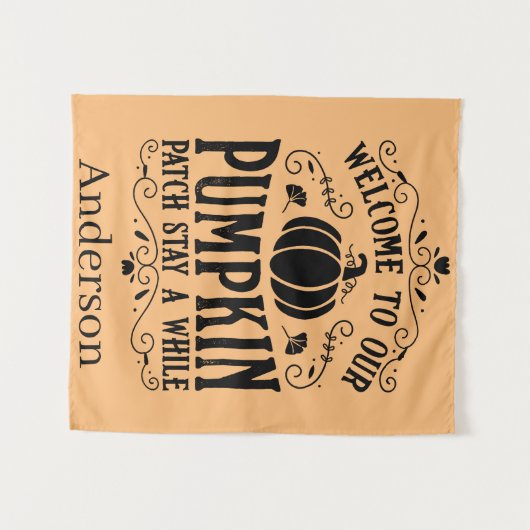 Tenture Bienvenue dans notre patch citrouille personnalisé (Devant (Horizontal))