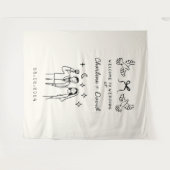 Tenture Bienvenue de mariage gribouillé à la main (Devant (Horizontal))