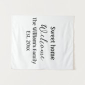 Tenture Bienvenue douce maison ajouter nom de famille anné (Devant (Horizontal))