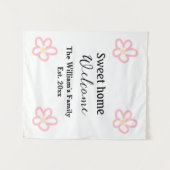 Tenture Bienvenue douce maison ajouter nom de famille anné (Devant (Horizontal))