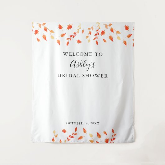 Tenture Bienvenue Fête de Mariage Automne Feuillage Feuill (Devant)