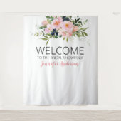 Tenture Bienvenue Fleurs Rose et Bleu (Devant)