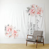 Tenture BIENVENUE Floral Peonies Blush FÊTE DES MARIÉES ro (En situation (horizontale))