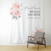 Tenture BIENVENUE Floral Peonies Blush FÊTE DES MARIÉES ro (En situation)