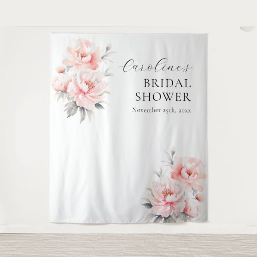 Tenture BIENVENUE Floral Peonies Blush FÊTE DES MARIÉES ro (Devant)