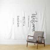 Tenture Bienvenue manuscrit À Notre Signe Mariage (En situation (horizontale))