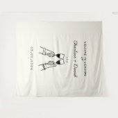 Tenture Bienvenue Mariage Griffonnage Dessiné à la Main (Devant (Horizontal))