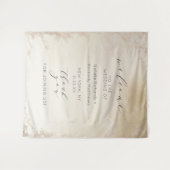 Tenture Bienvenue Mariage Ombre Jaune Or Feuille de Papier (Devant (Horizontal))